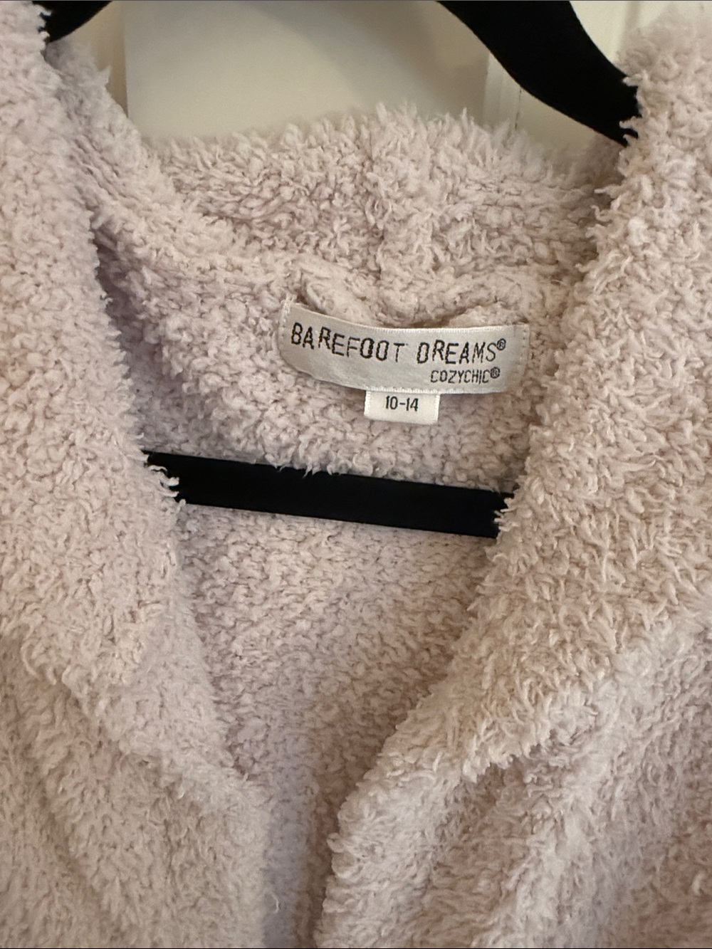 Barefoot Dreams CozyChic girls bath robe in Soft Beige size 10-14